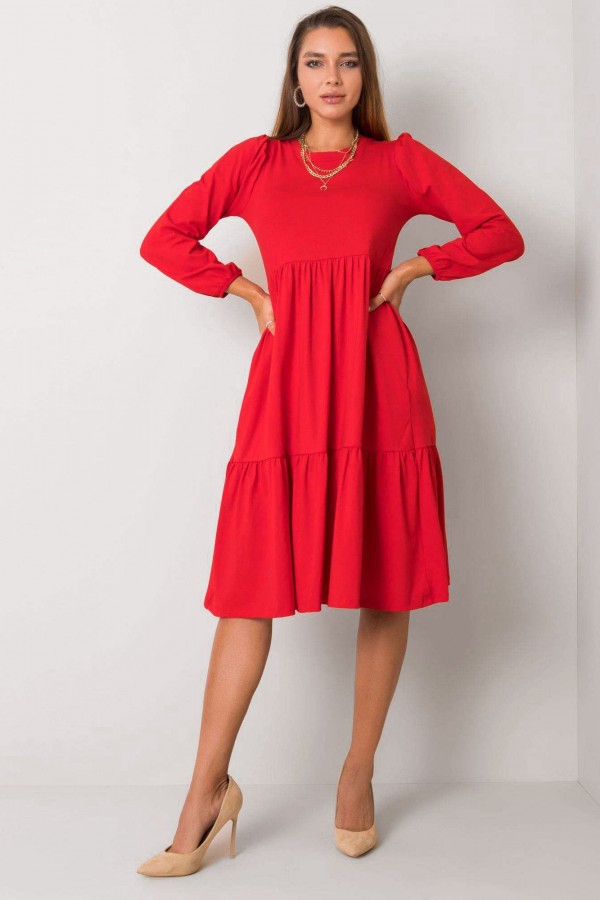 Sukienka w kolorze czerwonym z długim rękawem Jolie 4