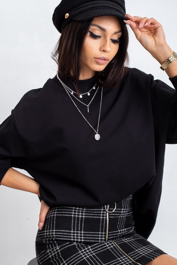 Bluza damska w kolorze czarnym oversize basic lea 2