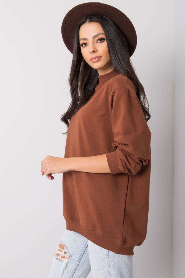 Bluza damska w kolorze brązowym oversize basic lea 3