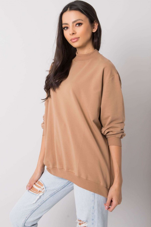 Bluza damska w kolorze karmelowym oversize basic lea 1