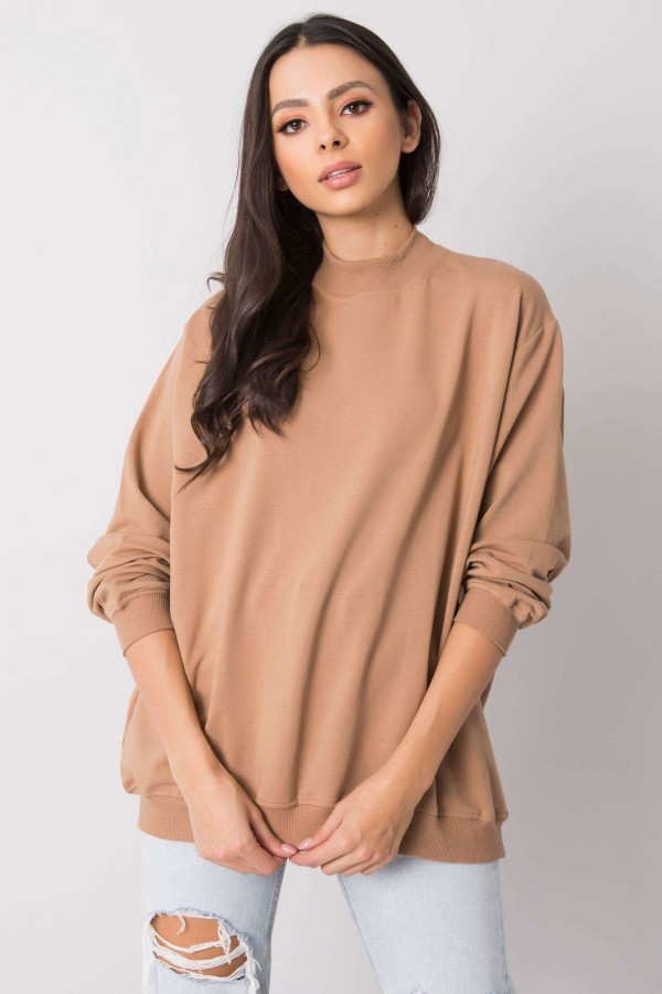Bluza damska w kolorze karmelowym oversize basic lea 4