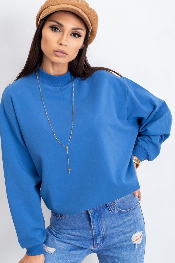 Bluza damska w kolorze niebieskim oversize basic lea 2