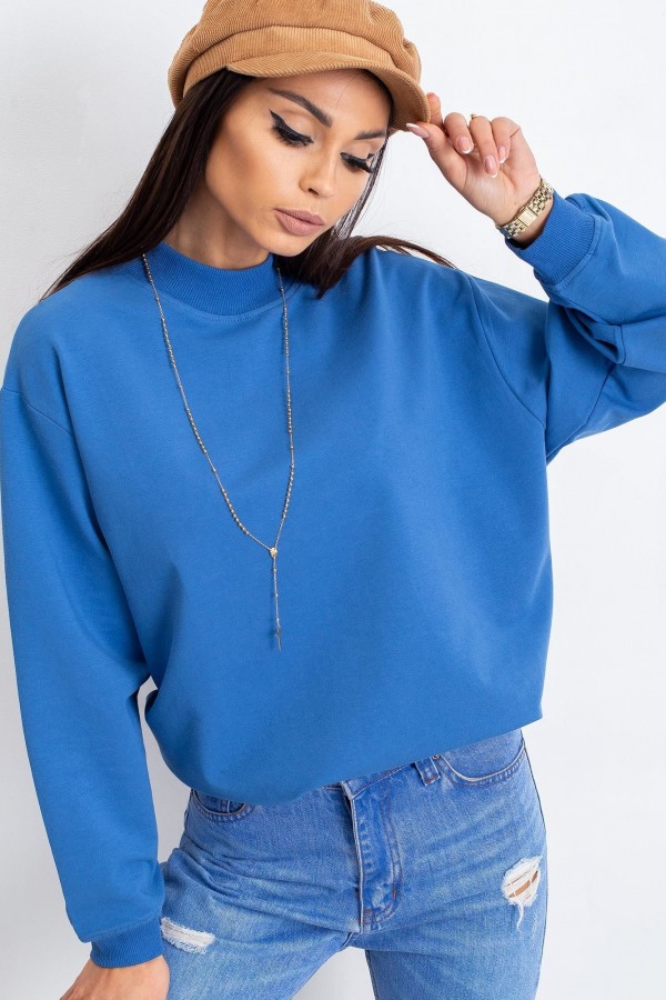 Bluza damska w kolorze niebieskim oversize basic lea 3