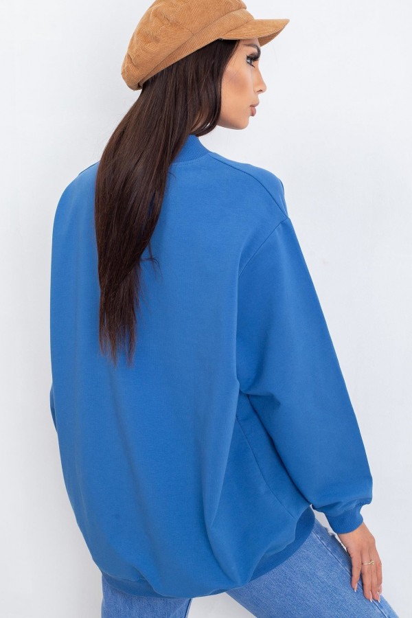 Bluza damska w kolorze niebieskim oversize basic lea 4