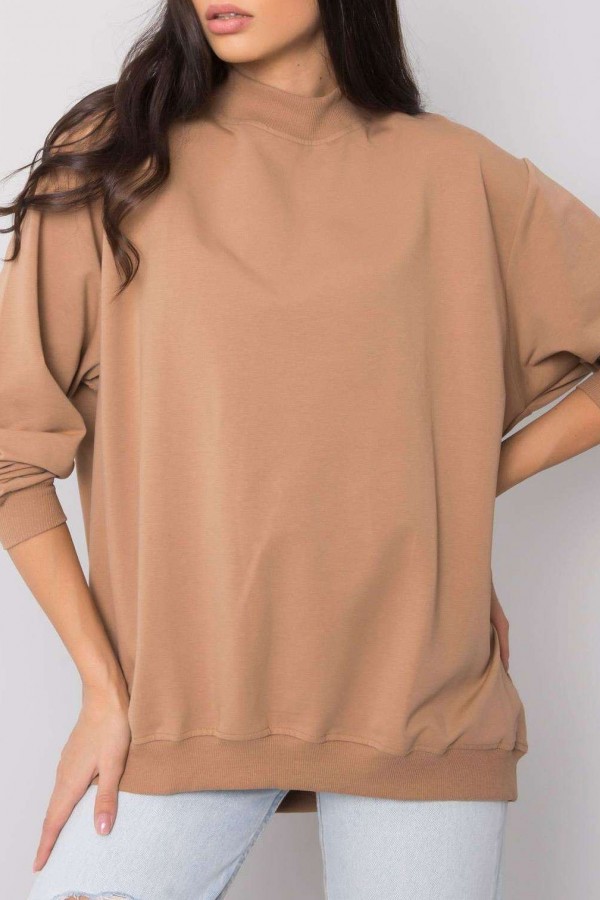 Bluza damska w kolorze karmelowym oversize basic lea