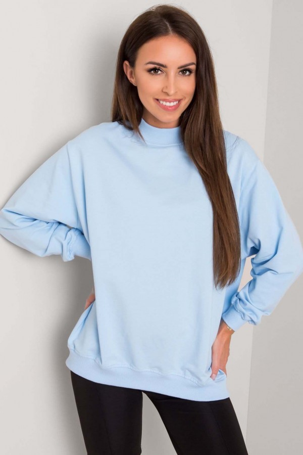 Bluza damska w kolorze błękitnym oversize basic lea 1