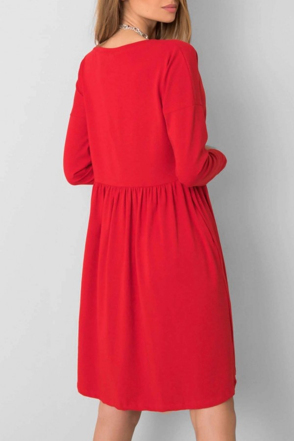 Sukienka w kolorze czerwonym z długim rękawem ideal 4