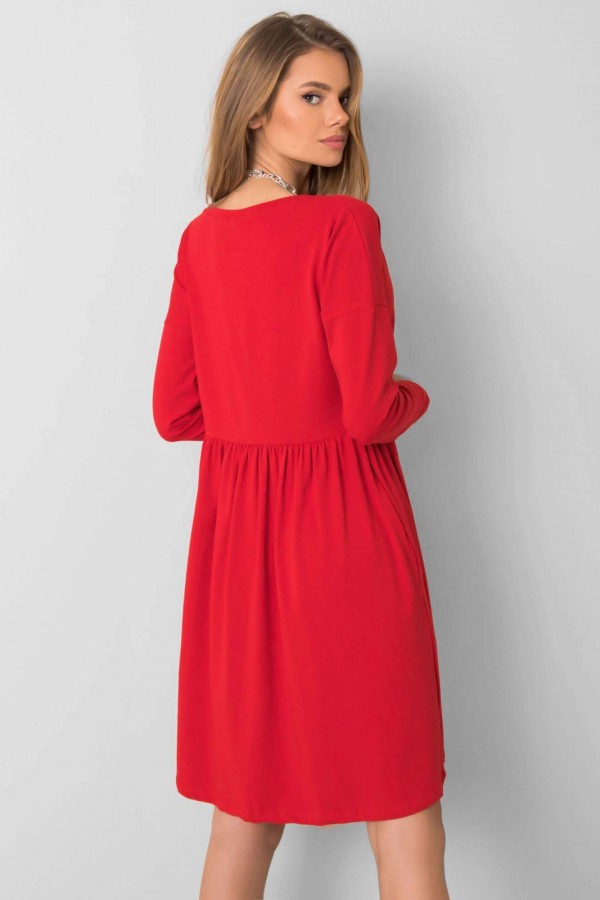 Sukienka w kolorze czerwonym z długim rękawem ideal 1