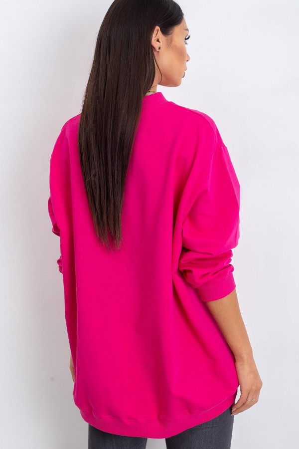 Bluza damska w kolorze fuksji oversize basic lea 5