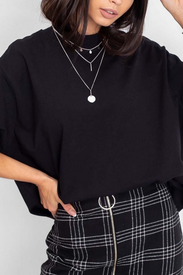 Bluza damska w kolorze czarnym oversize basic lea