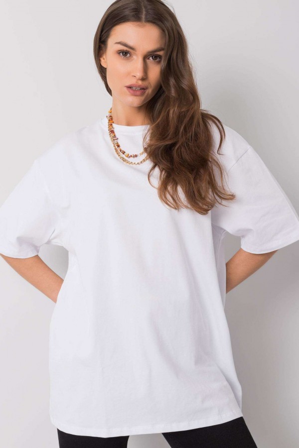 Bluzka damska w kolorze białym luźny t-shirt basic sana 3