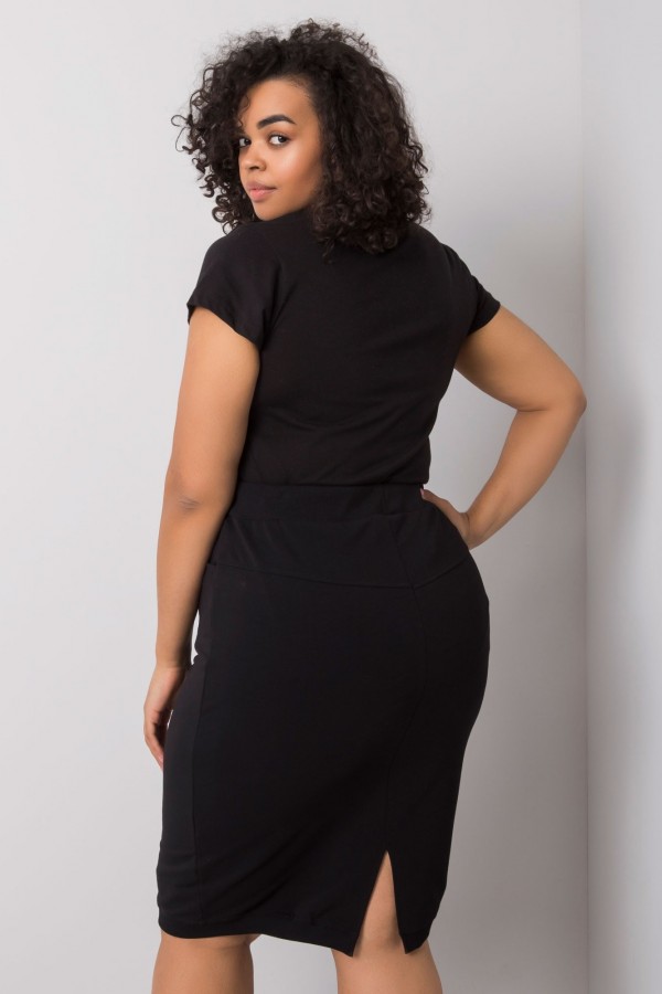 Spódnica dresowa plus size w kolorze czarnym z kieszeniami Nova 3