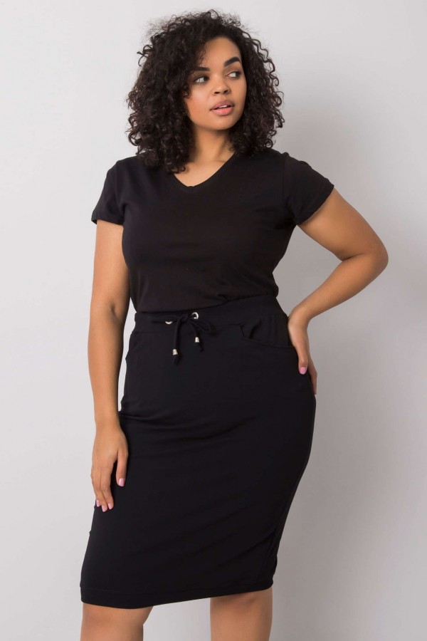 Spódnica dresowa plus size w kolorze czarnym z kieszeniami Nova 4