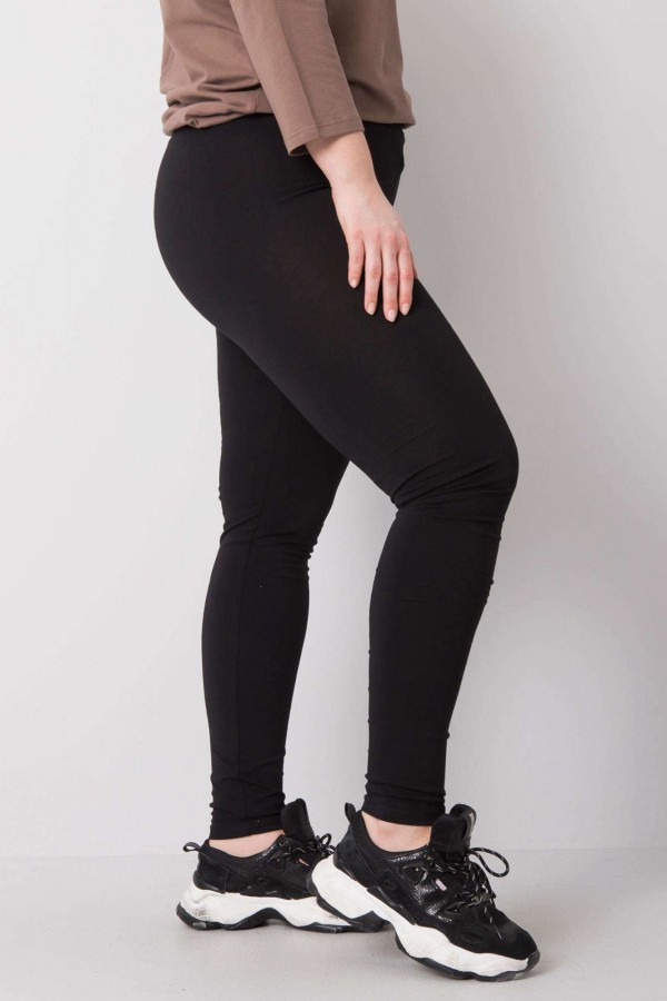 Bawełniane legginsy plus size spodnie w kolorze czarnym basic Eska 1