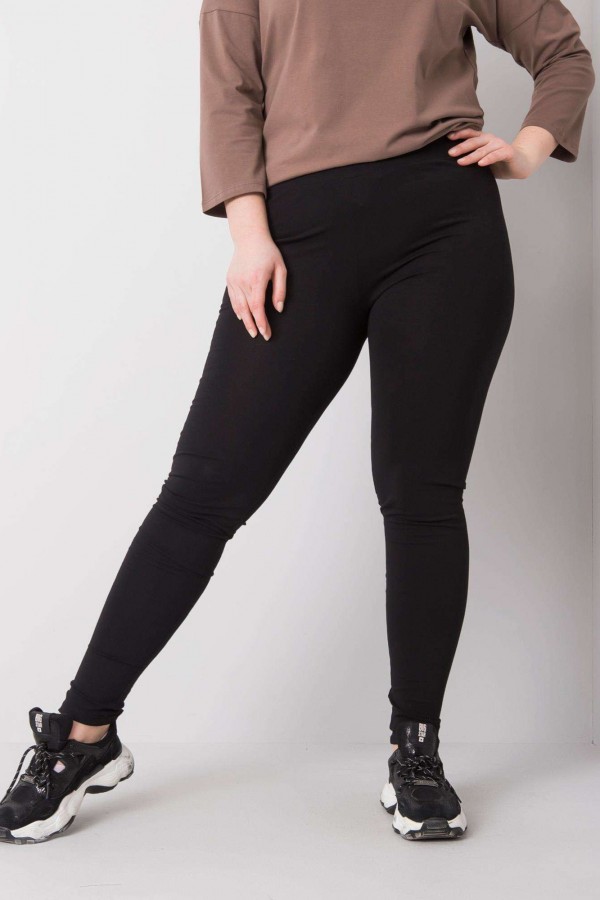 Bawełniane legginsy plus size spodnie w kolorze czarnym basic Eska 3
