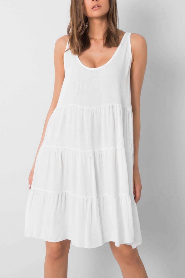 Sukienka z wiskozy w kolorze białym na grubszych ramiączkach Aggie