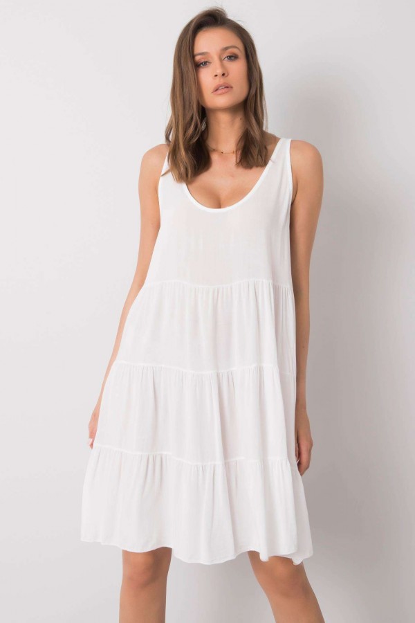 Sukienka z wiskozy w kolorze białym na grubszych ramiączkach Aggie 4