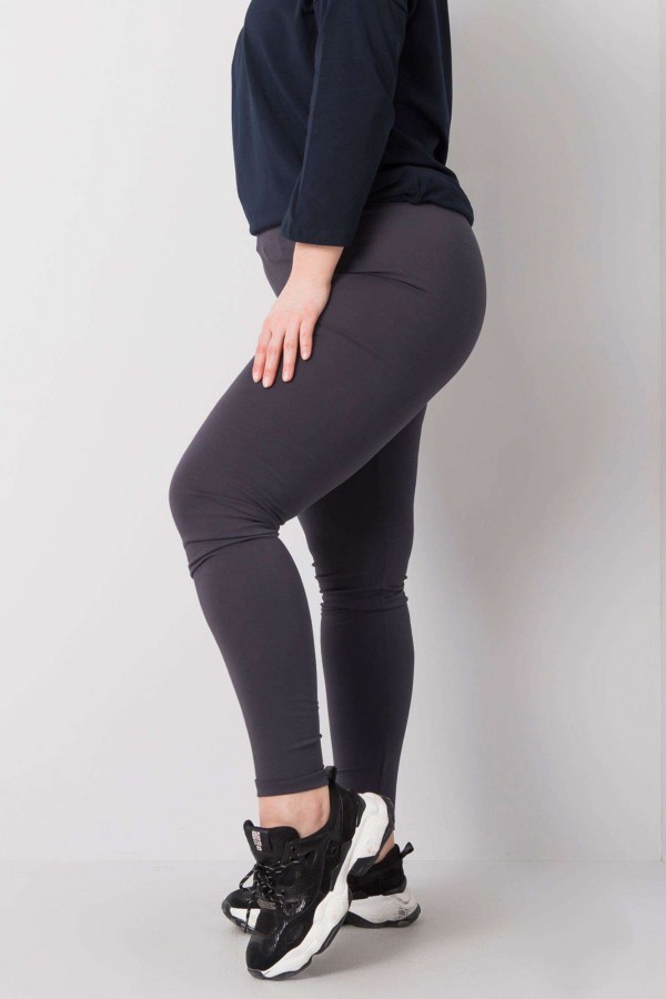 Legginsy plus size spodnie w kolorze grafitowym basic Alda 3