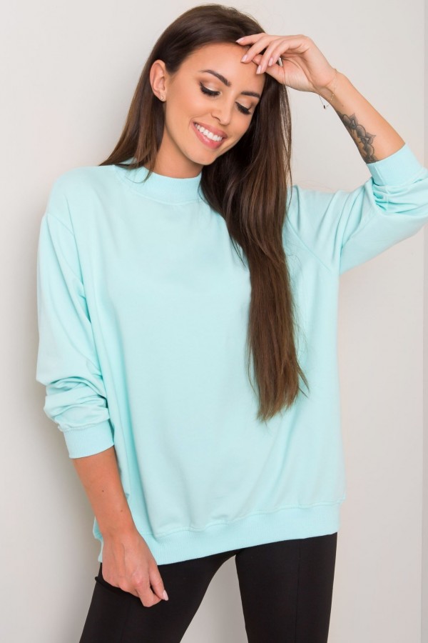 Bluza damska w kolorze miętowym oversize basic lea 2