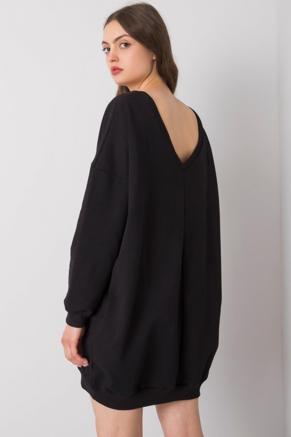 Sukienka dresowa long bluza oversize w kolorze czarnym dekolt w serek V 2