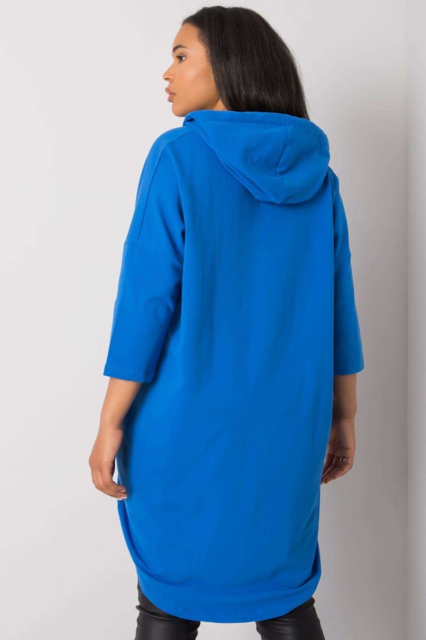 Bluza dresowa plus size long tunika w kolorze chabrowym oversize Marci 4