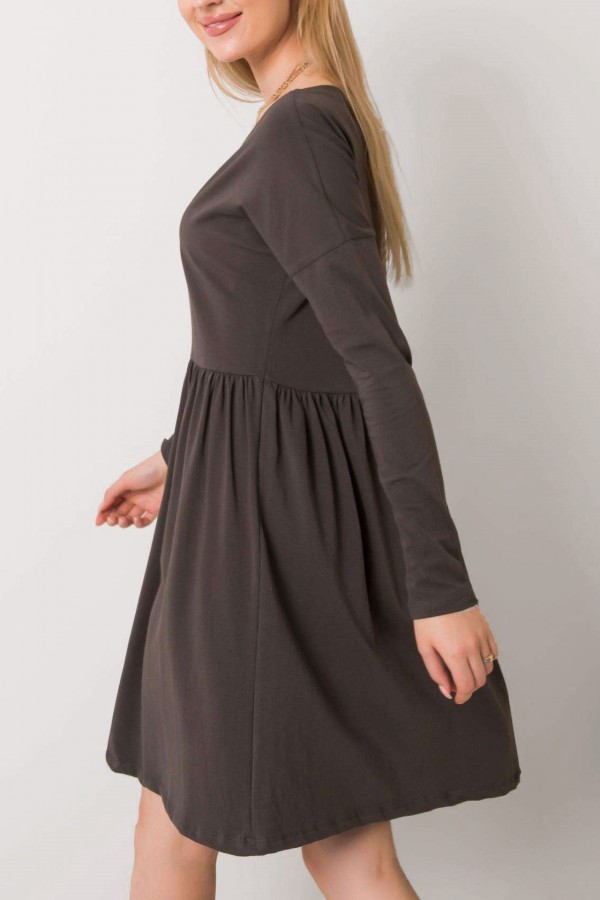 Sukienka w kolorze khaki z długim rękawem ideal 2