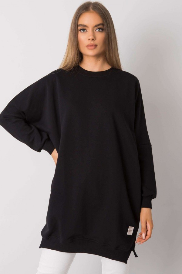 Tunika dresowa bluza w kolorze czarnym oversize basic simple 1