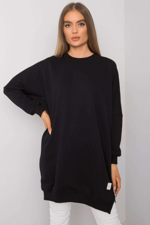 Tunika dresowa bluza w kolorze czarnym oversize basic simple 4