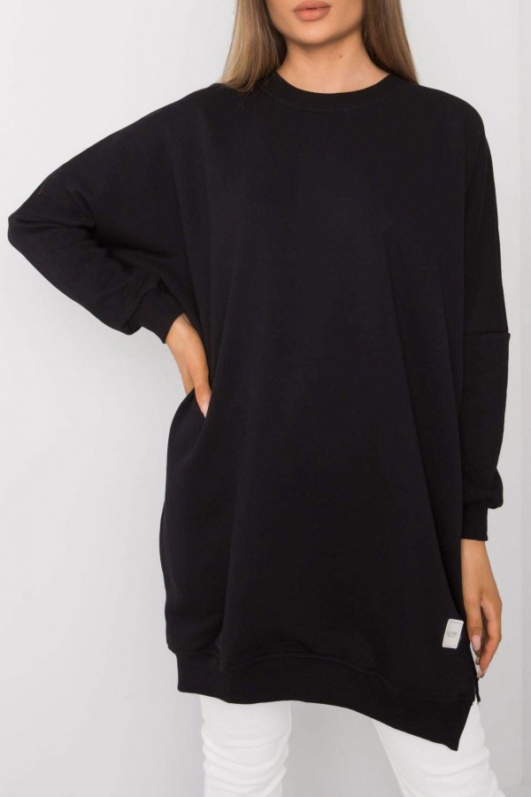 Tunika dresowa bluza w kolorze czarnym oversize basic simple