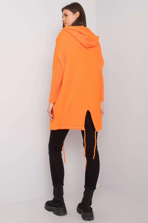 Sweter damski oversize w kolorze pomarańczowym narzutka milutki kardigan Twist 1