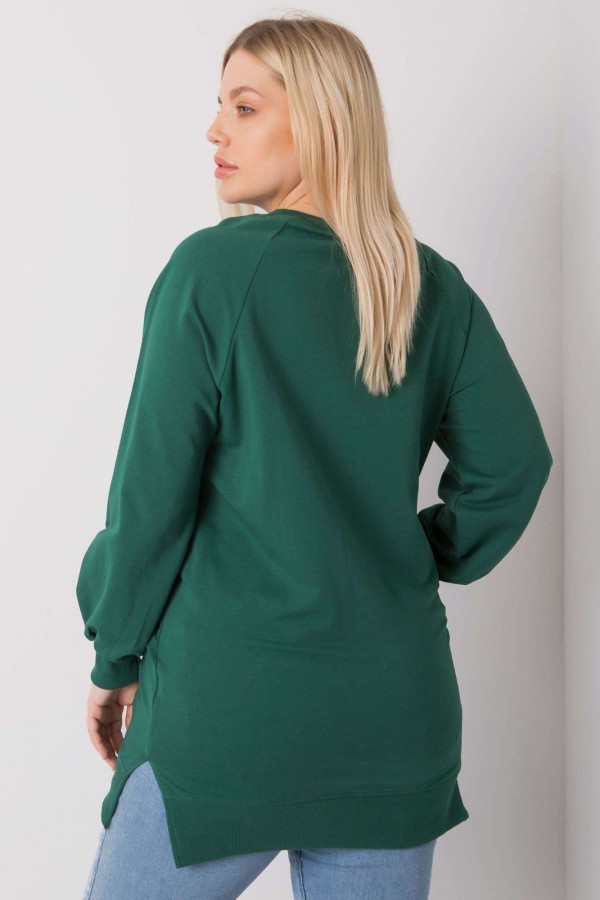 Dresowa tunika bluza plus size w kolorze zielonym z kieszeniami Gana 3