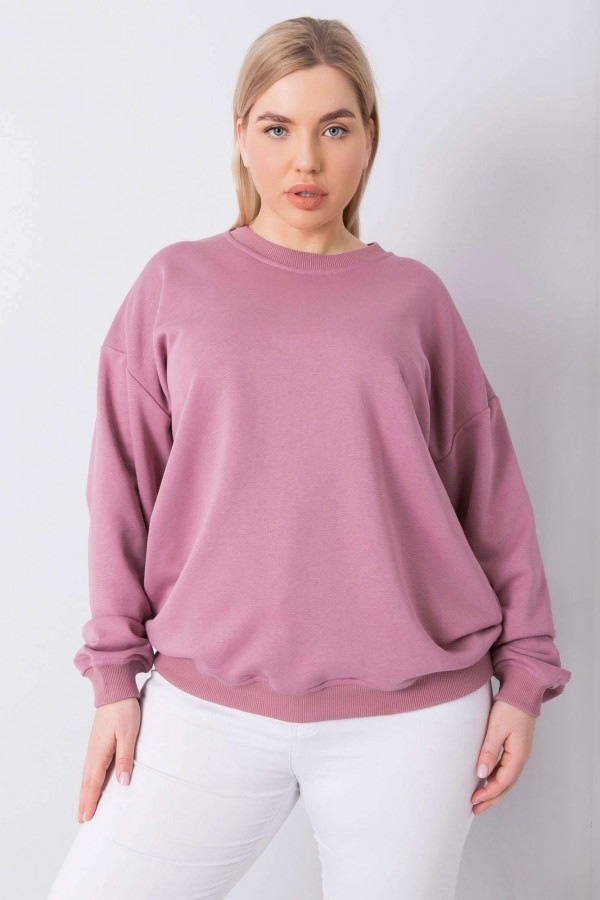 Bluza damska plus size w kolorze brudnego różu casual basic Alana 5