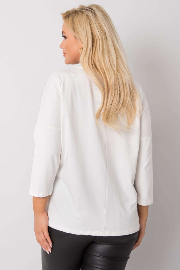 Luźna bluzka damska w kolorze białym kieszeń Antti 2