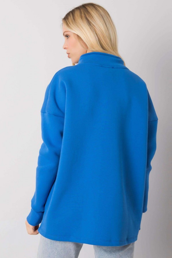 Ciepła bluza damska plus size w kolorze niebieskim na zamek Rosela 4