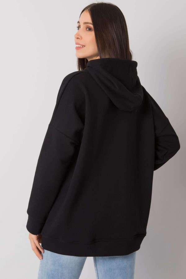 Bluza damska plus size kangurka w kolorze czarnym z kapturem Michella 4