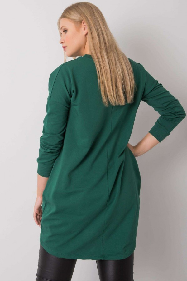 Tunika damska bluzka w kolorze zielonym z kieszeniami dłuższy tył Rissa 4