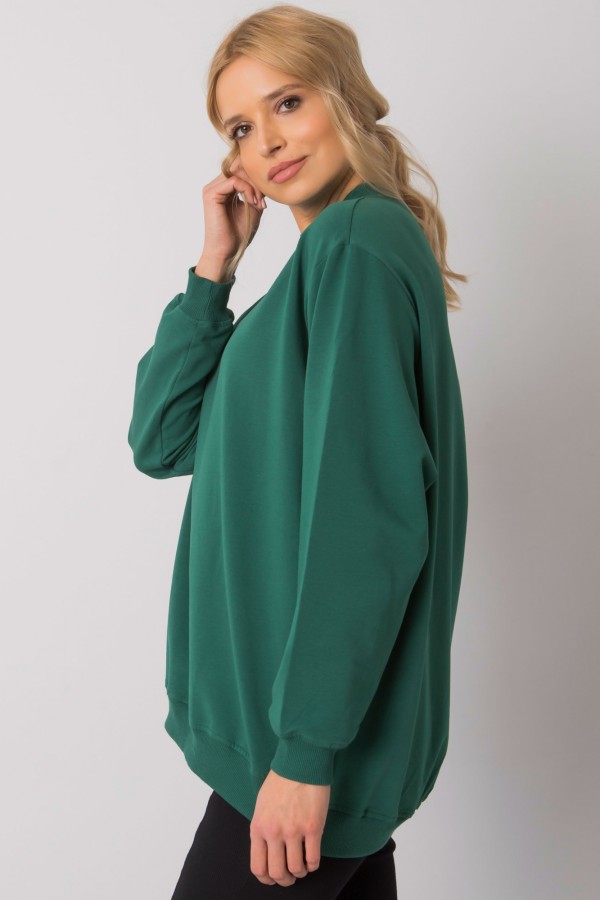 Bluza damska w kolorze zielonym oversize basic lea 2