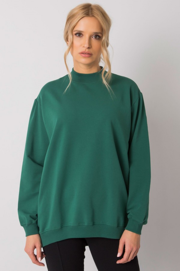 Bluza damska w kolorze zielonym oversize basic lea 1