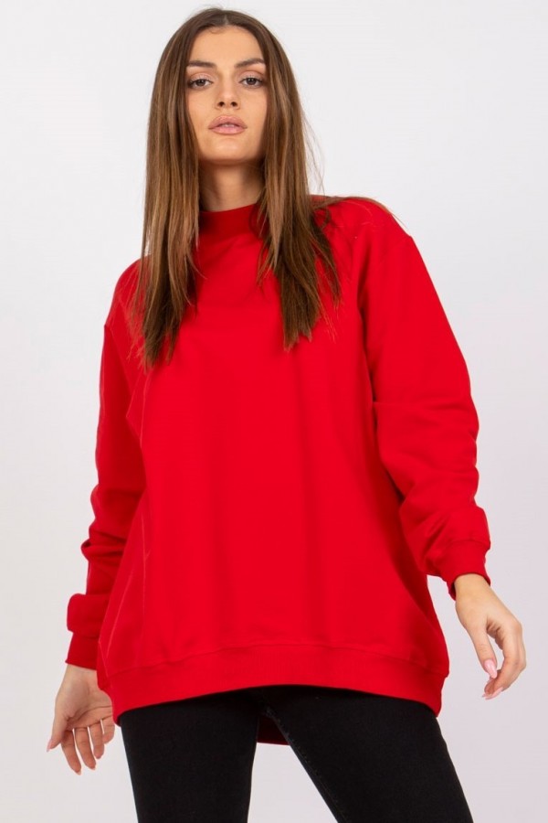 Bluza damska w kolorze czerwonym oversize basic lea