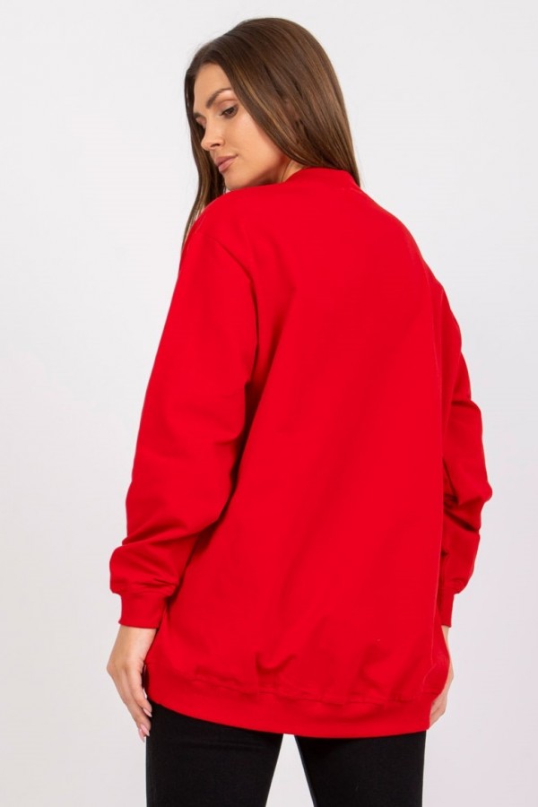 Bluza damska w kolorze czerwonym oversize basic lea 6