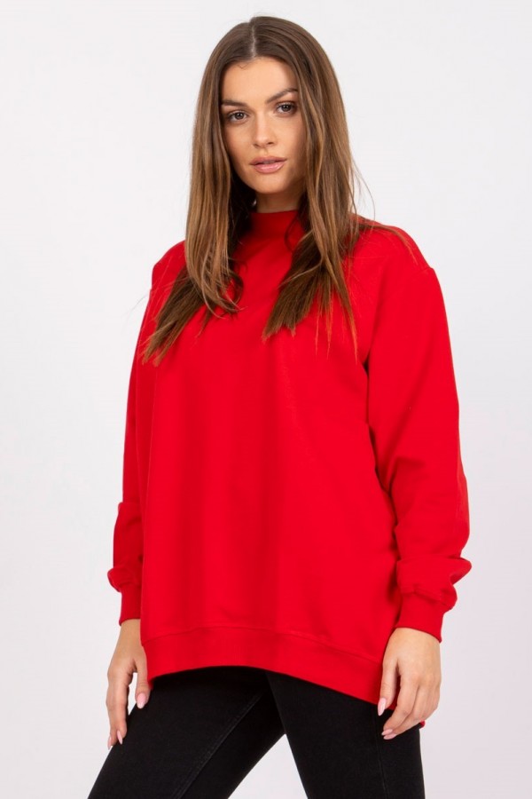 Bluza damska w kolorze czerwonym oversize basic lea 5