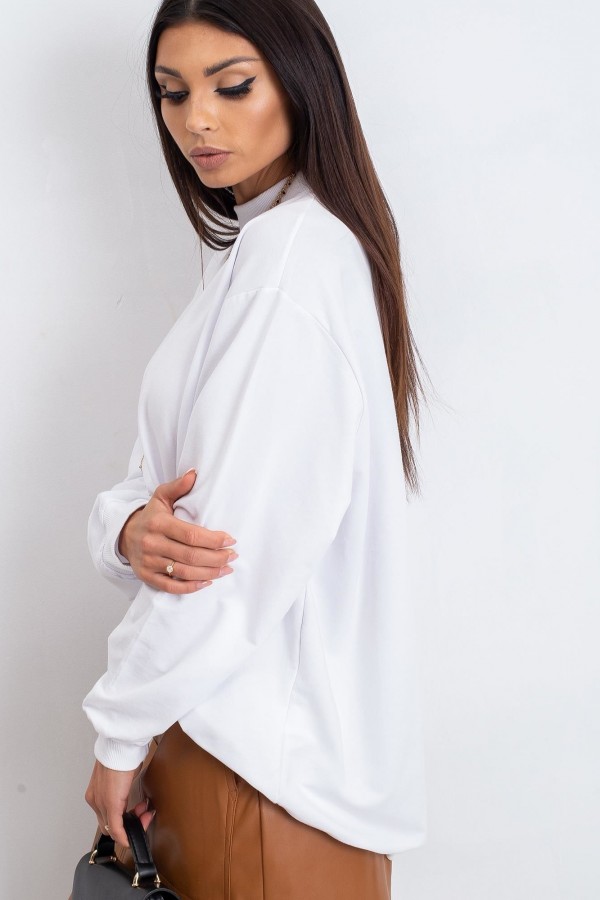 Bluza damska w kolorze białym oversize basic lea 2