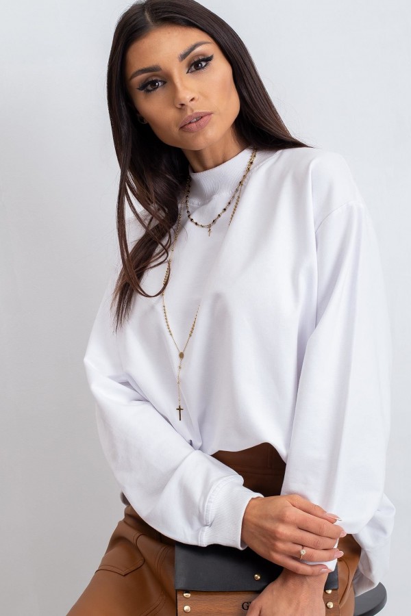 Bluza damska w kolorze białym oversize basic lea 4