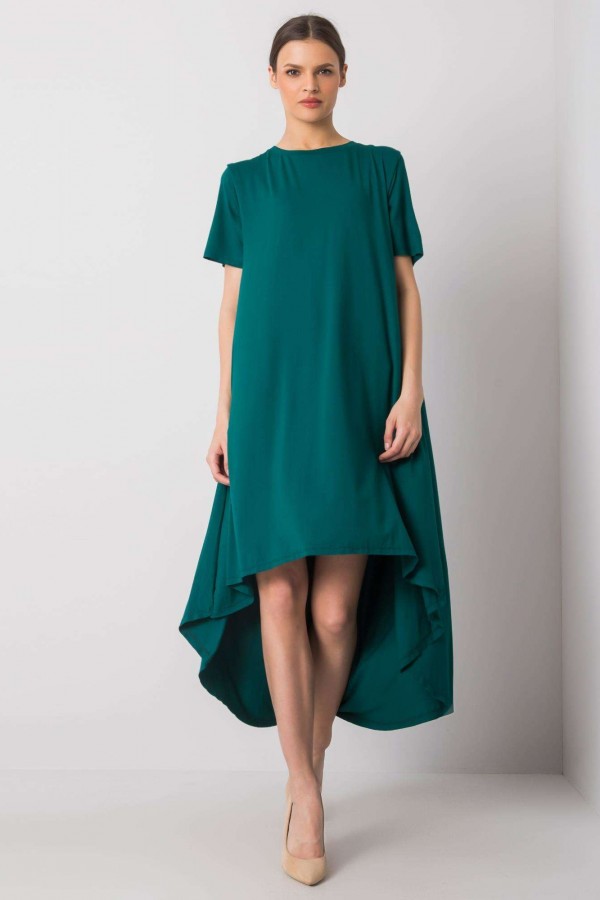 Sukienka w kolorze zielonym morskim z dłuższym tyłem Ava 3
