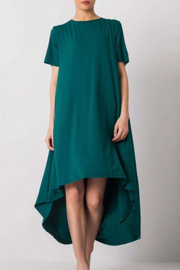 Sukienka w kolorze zielonym morskim z dłuższym tyłem Ava