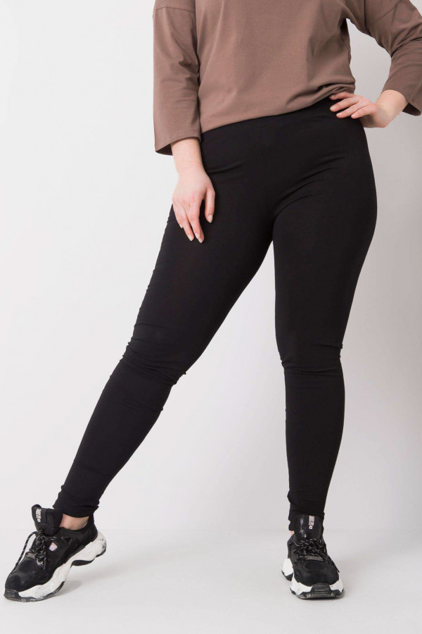 Bawełniane legginsy plus size spodnie w kolorze czarnym basic Eska