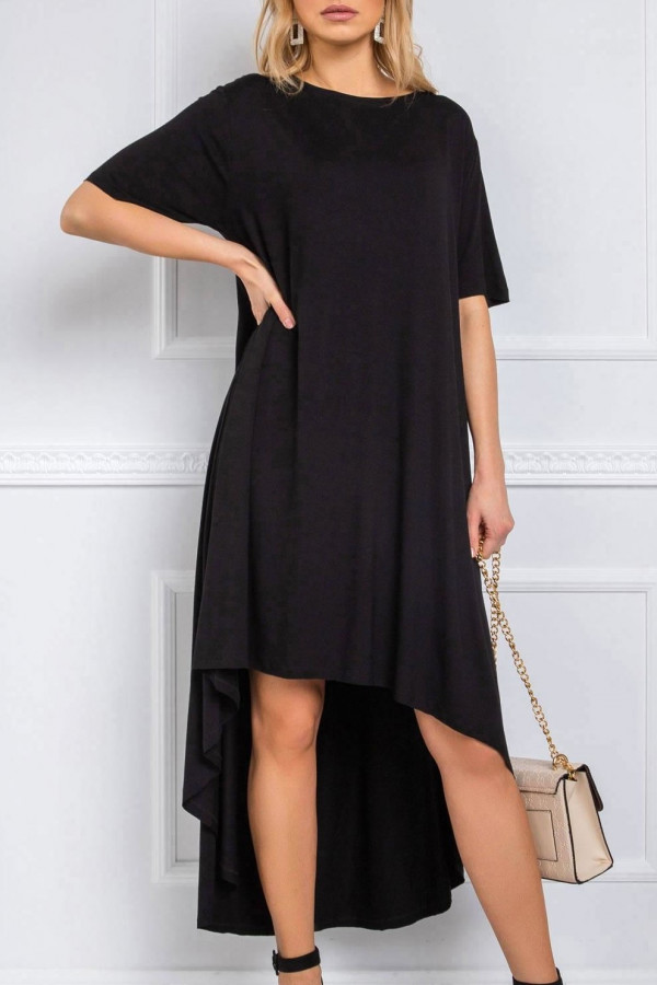 Sukienka w kolorze czarnym z dłuższym tyłem ava 3