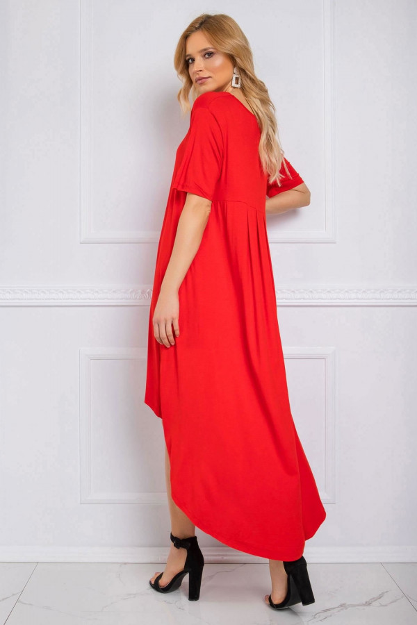 Sukienka w kolorze czerwonym z dłuższym tyłem ava 2