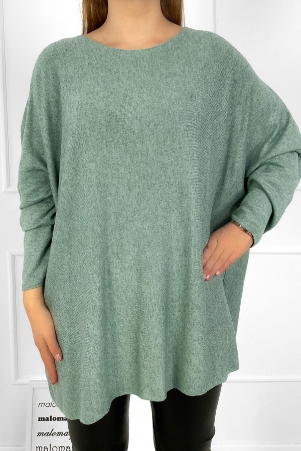 Dzianinowa bluzka oversize duży lekki sweterek w kolorze khaki Helle