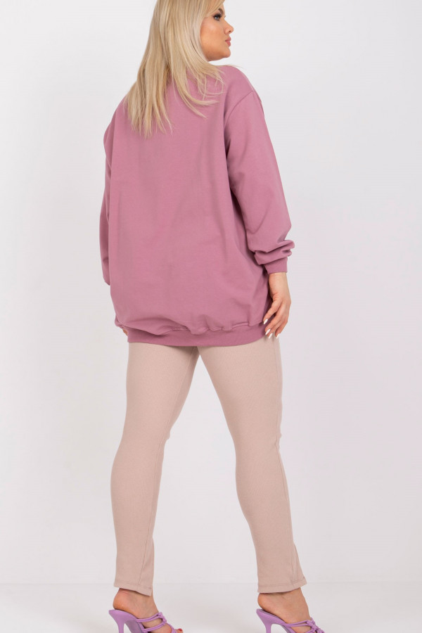 Bluza damska plus size w kolorze brudnego różu oversize basic Ravena 3